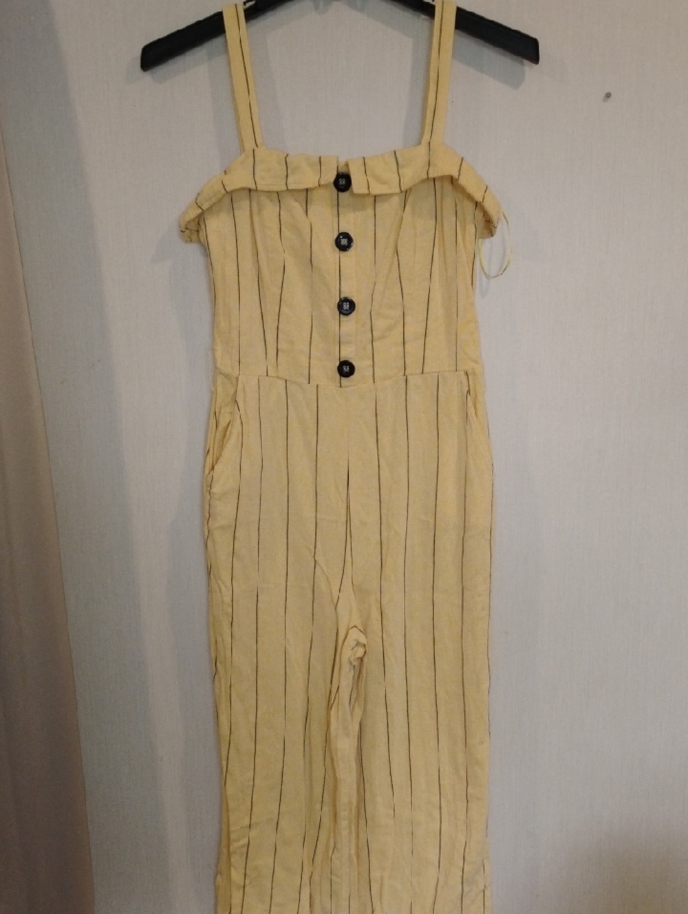 Gianni Bini Yellow Top with Subtle Stripe Detail